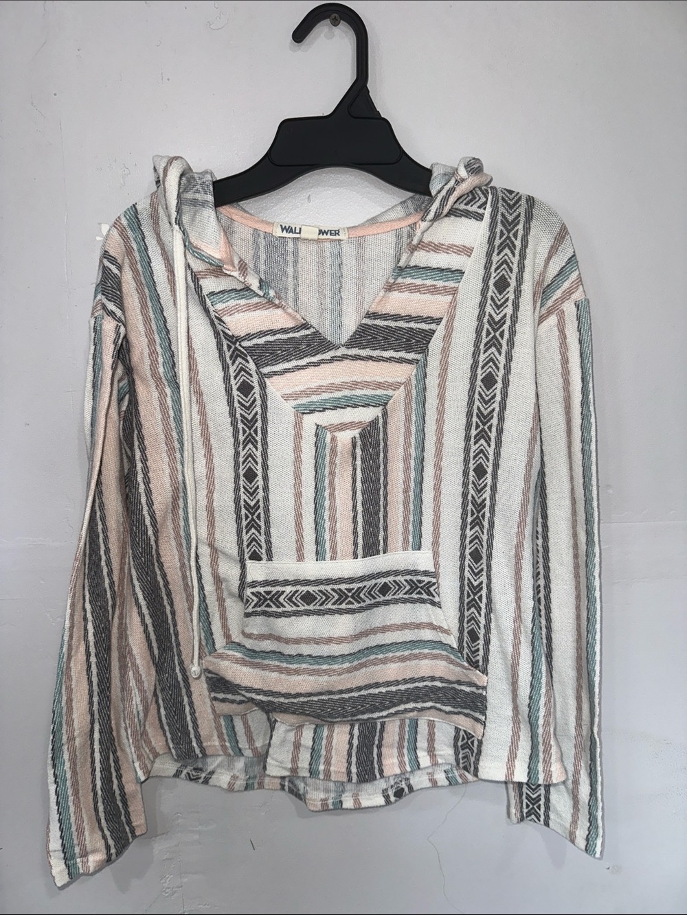 Wallflower Cream Baja Hoodie with Pastel Stripe Accents